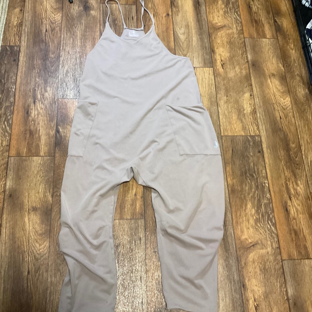 Free People Movement Slouchy Overalls Size Medium Taupe Lagenlook Comfort Womens